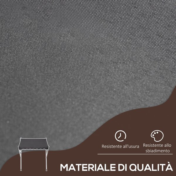 Outsunny Tenda da Sole a Rullo con Manovella da Esterno, Altezza e Angolazione Regolabile per Giardino e Esterno, 200x150cm, Grigio | Aosom Italy