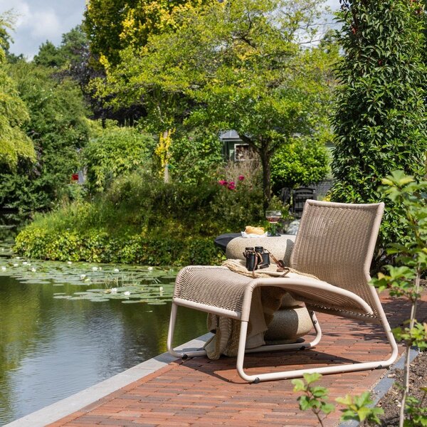 Poltrona da esterno beige in rattan artificiale West – WOOOD