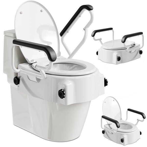 Rialzo per Sedile WC Braccioli Maniglie Assistite Copriwater Disabili e Anziani