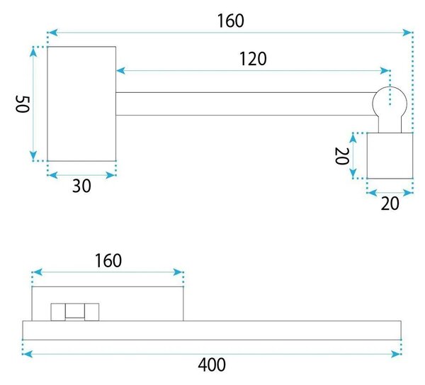 Applique da bagno LED SWE028-1W 40cm CHROME