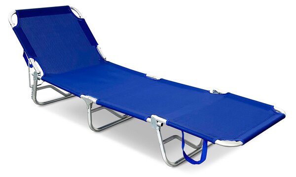 Lettino da Giardino Capri 190x58x24,5 cm Pieghevole in Textilene Blu