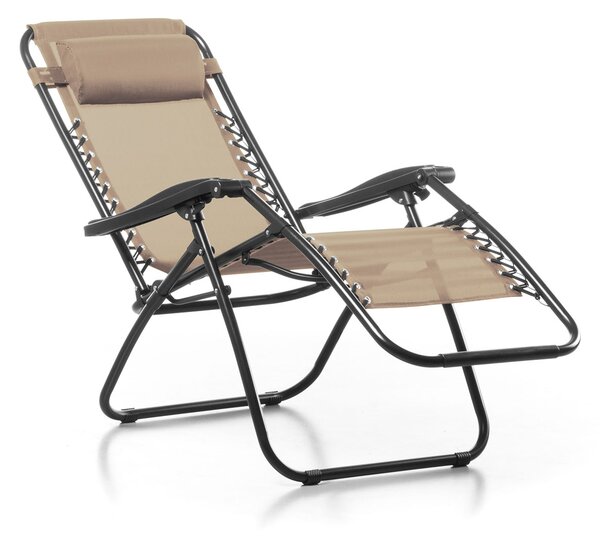 Sedia Sdraio da Giardino Gran Relax 88x65x110 cm in Textilene Beige