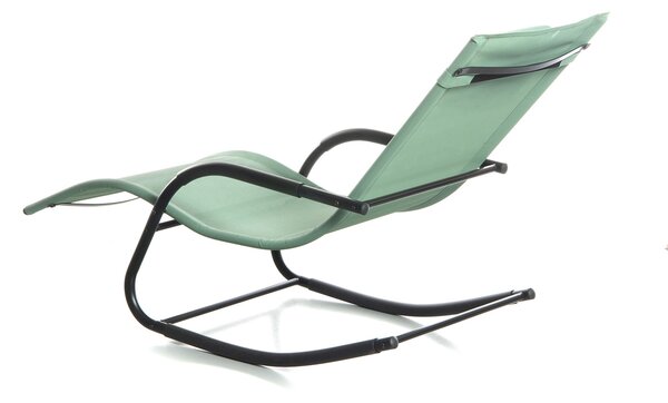 Sedia Sdraio a Dondolo da Giardino Rocking Sky 147,5x62x89 cm in Textilene Verde