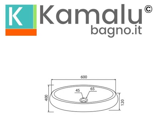 Lavabo da appoggio design ovale in pietra naturale color crema | Litos-Onyx - KAMALU