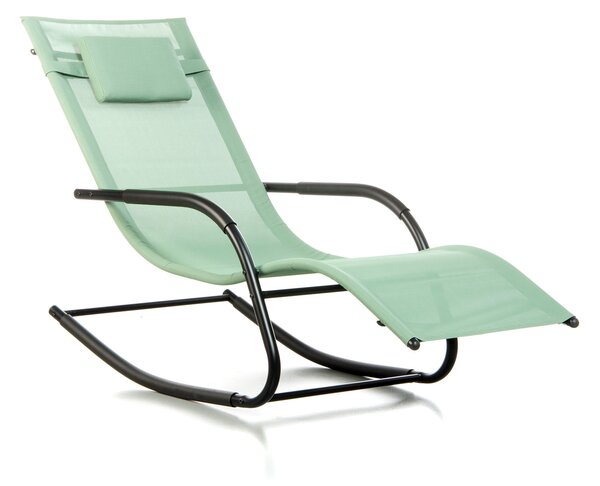 Sedia Sdraio a Dondolo da Giardino Rocking Sky 147,5x62x89 cm in Textilene Verde