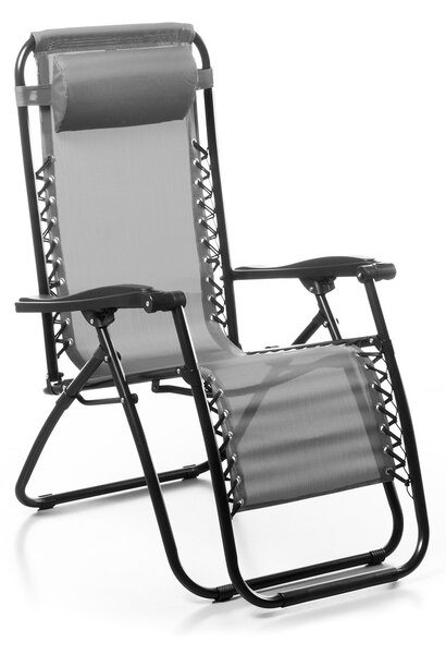 Sedia Sdraio da Giardino Gran Relax 88x65x110 cm in Textilene Grigio