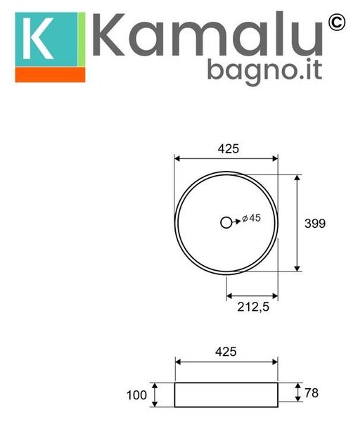 Kamalu lavabo da appoggio rotondo con finitura terrazzo beige | ktere-430be