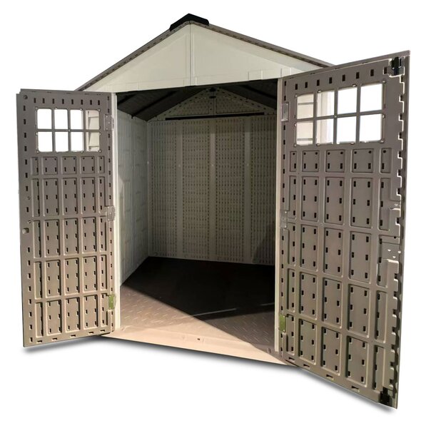Casetta Box da Giardino Gardenia S 210x164x252 cm Area 3,44 mq in HDPE Grigio e Marrone Scuro