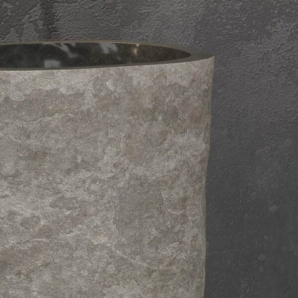 Kamalu lavabo da terra in pietra naturale grigia altezza 90 cm |