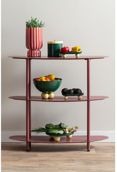 Scaffale burgundy in metallo 90x82x28 cm Riqueza – Leitmotiv