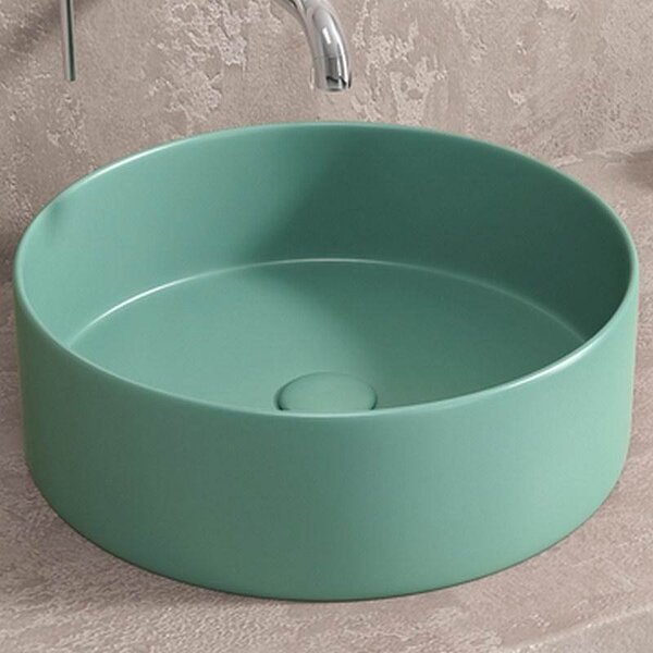 Kamalu lavabo tondo colore turchese opaco 35cm | klt-350t