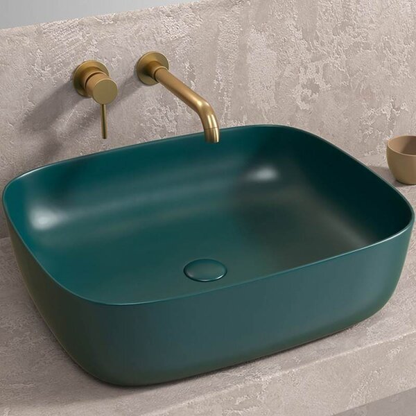 Kamalu lavabo da appoggio colore verde opaco | klt-490v