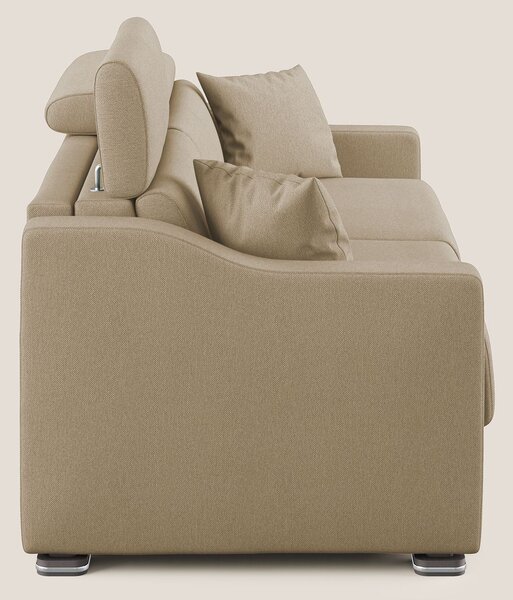 Amber divano letto matrimoniale in tessuto smacchiabile T05 beige