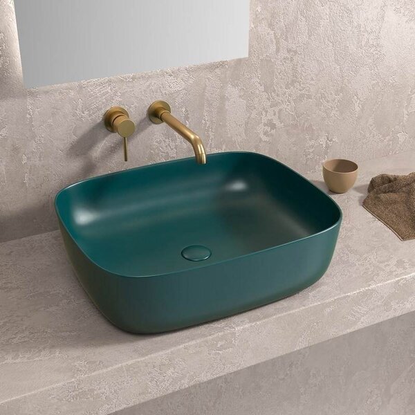 Kamalu lavabo da appoggio colore verde opaco | klt-490v