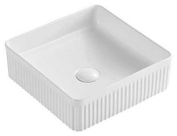 Kamalu lavabo bagno scanalato 36.5 cm in ceramica | kls-3650r