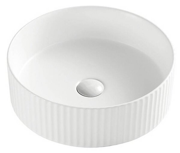 Kamalu lavabo bagno rotondo 36 cm scanalato | kls-3600t