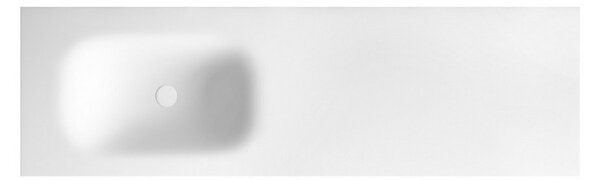 KAMALU - Lavabo per mobili 155cm con vasca a sinistra in solid surface | KLIT-1550SS