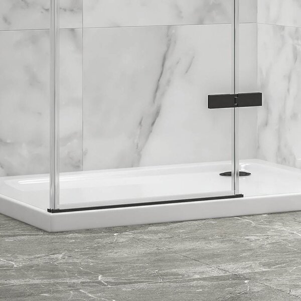 Kamalu box doccia 70x70 telaio nero porta battente | kt5000n