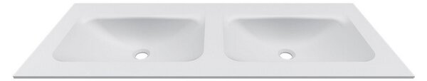 KAMALU - Lavabo incasso doppia vasca per mobili 120,5 cm bianco opaco | KK-1205BELV