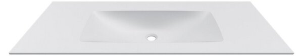 KAMALU - Lavabo da incasso per mobili 120,5 cm in keratek bianco opaco | KK-1205BEL
