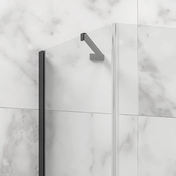 Kamalu box doccia 70x70 telaio nero porta battente | kt5000n