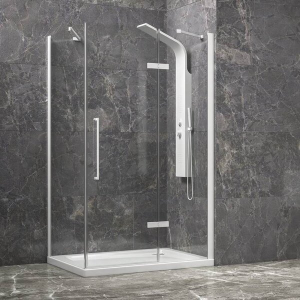 Kamalu box doccia 70x70 telaio bianco porta battente | kt5000b