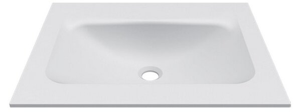 KAMALU - Lavabo da incasso per mobili 60,5 cm in keratek bianco opaco | KK-6005BEL