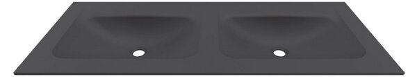KAMALU - Lavabo incasso doppia vasca per mobili 120,5 cm nero opaco | KK-1205NELV