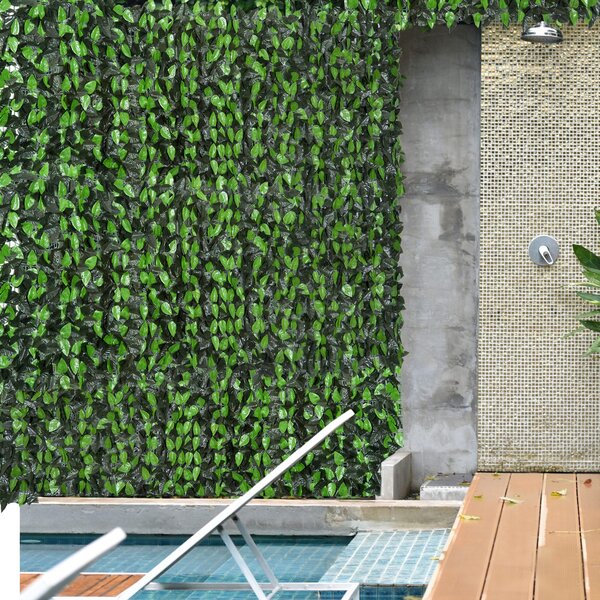 Outsunny Rotolo Siepe Artificiale Finta Sempreverde Artificiale Sintetica ,Siepe Finta Siepe Artificiale 1×3m Recinzione|Aosom