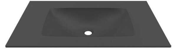 KAMALU - Lavabo da incasso per mobili 80,5 cm in keratek nero opaco | KK-8050NEL
