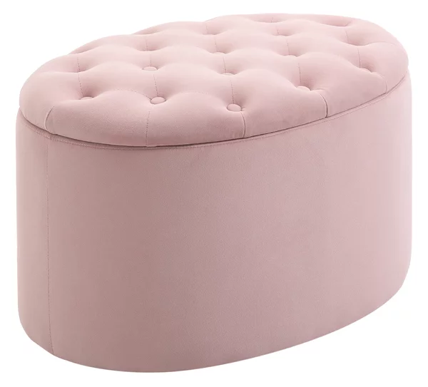 HOMCOM Poggiapiedi per Divano in Tessuto Effetto Velluto Contenitore, 71x52x42cm, Rosa|Aosom