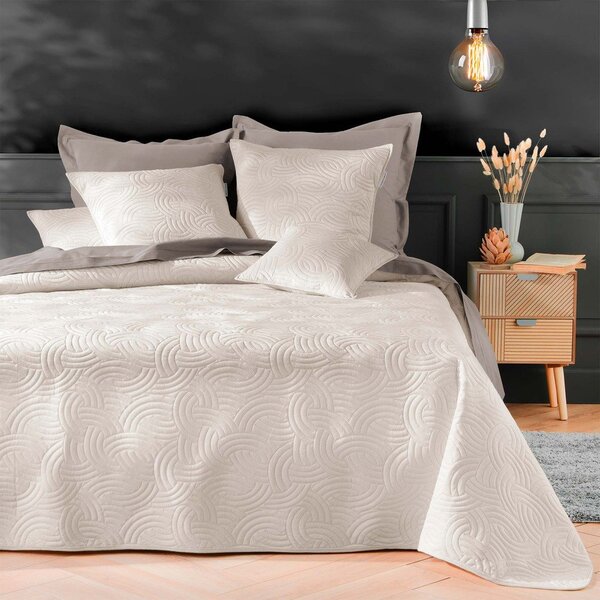 Set con copriletto e federa color crema in velluto 220x240 cm Solange – douceur d'intérieur