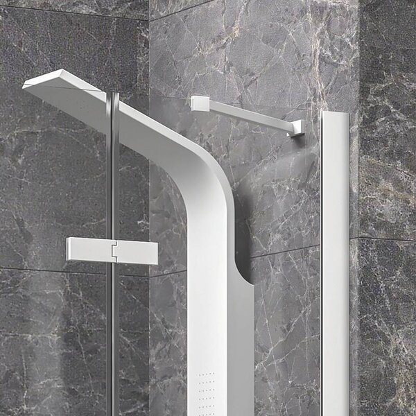 Kamalu box doccia 80x70 bianco battente 70cm laterale fisso 80cm | kt5000b