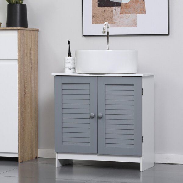 Mobile Sotto Lavello 2 Ante 1 Ripiano 60x30x60 cm in MDF Bianco