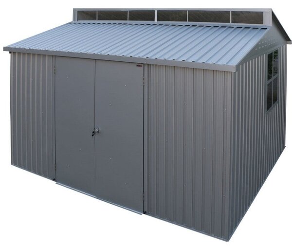 Casetta Box da Giardino 323,3x242,6x235,2 cm in Alluminio Grigio