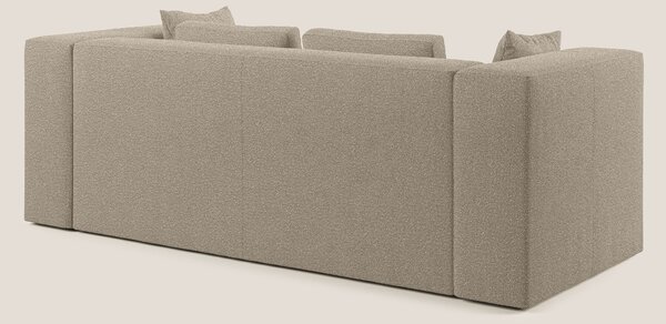 Nettuno divano moderno componibile in morbido tessuto bouclè T07 beige
