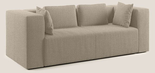 Nettuno divano moderno componibile in morbido tessuto bouclè T07 beige