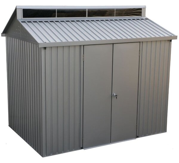 Casetta Box da Giardino 263,2x182,5x230,5 cm in Alluminio Grigio