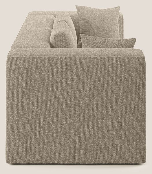 Nettuno divano moderno componibile in morbido tessuto bouclè T07 beige