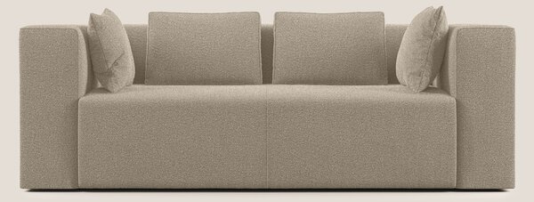 Nettuno divano moderno componibile in morbido tessuto bouclè T07 beige