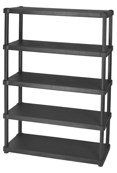 Scaffale 5 Ripiani 40x120x188 cm in Resina Nero