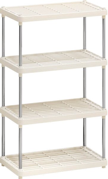 Scaffale 4 Ripiani 42x22x80 cm in Metallo e Plastica Will Silver/Bianco