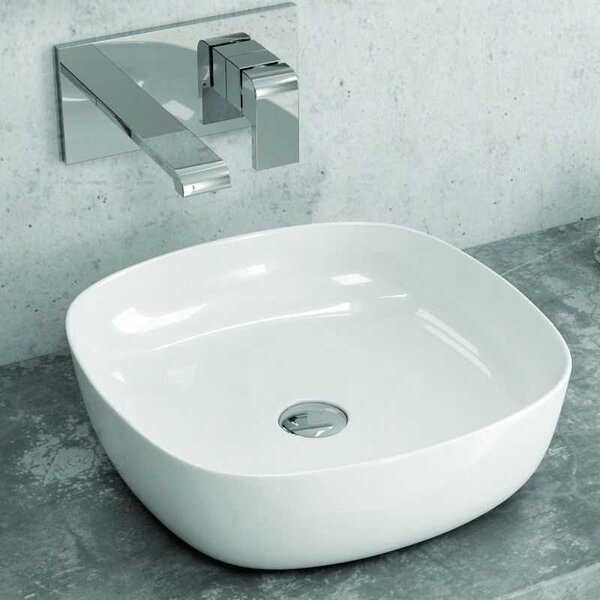 Kamalu lavandino da appoggio piccolo in ceramica bianca | litos-0375