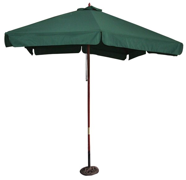 Ombrellone da Giardino 3x2 m Palo Ø48 mm in Legno e Poliestere Verde