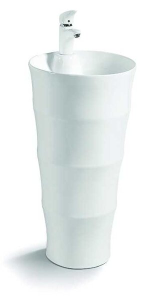Kamalu lavabo da terra monoblocco altezza 83cm bianco | litos-kely3800
