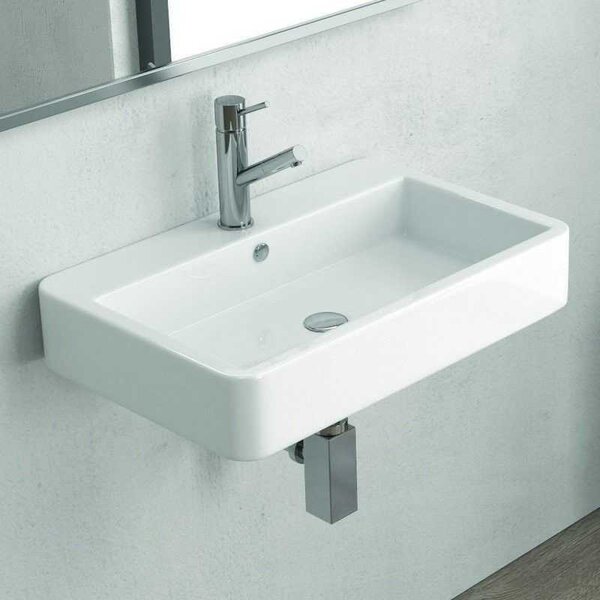 Kamalu lavabo bagno sospeso 60 cm in ceramica bianca | litos-cn60