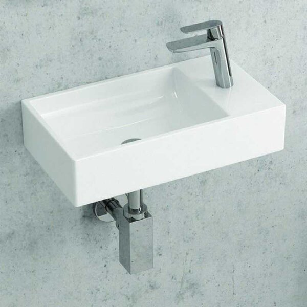 Kamalu lavabo bagno piccolo 46 cm con design foro miscelatore a destra | litos-s50
