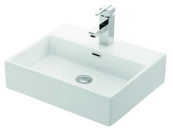 Kamalu lavandino bagno 50cm installazione sospesa in ceramica bianca | litos-df50