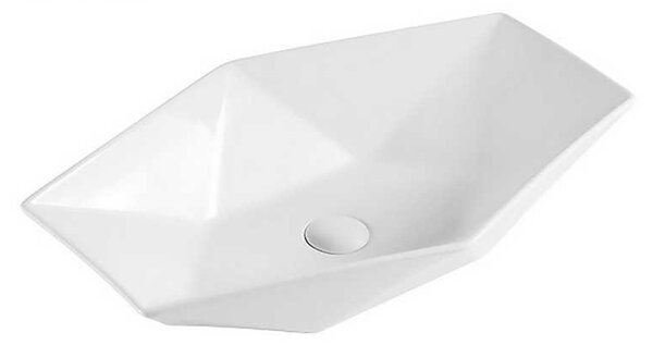 Kamalu lavabo da appoggio 64cm esagonale bianco | litos-k64
