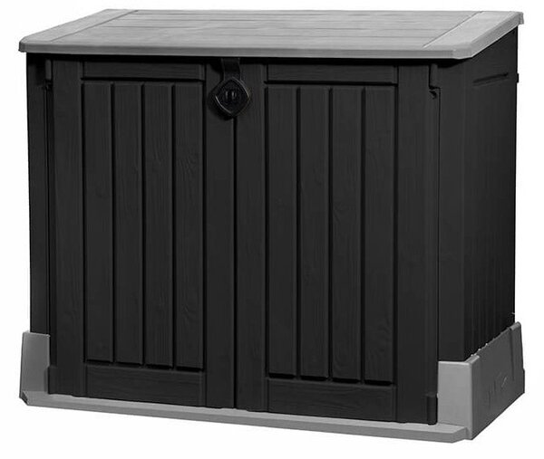 Armadio Porta Attrezzi da Giardino 130x110x74 cm in Resina Keter Store It Out Midi Nero